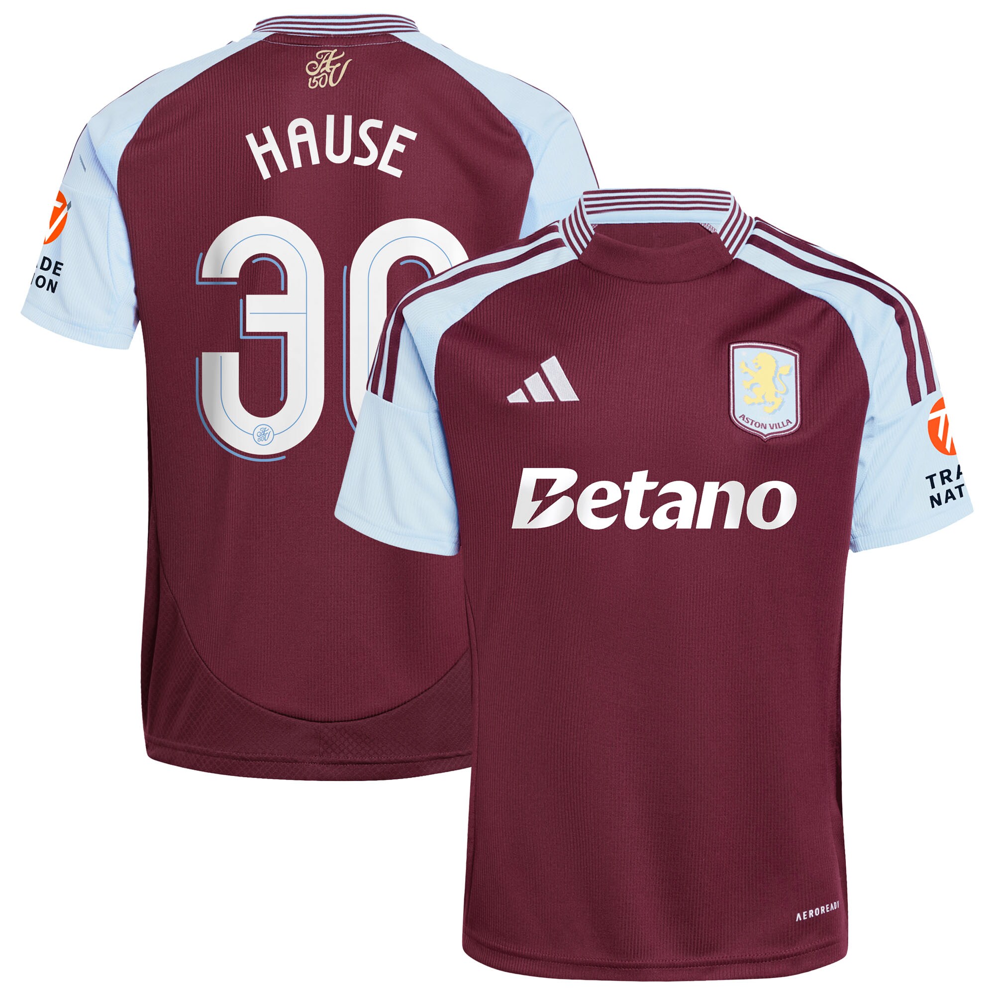 aston villa adidas home shirt 2024-25 with hause 30 cup printing Collection | Authentic Aston Villa Shirts