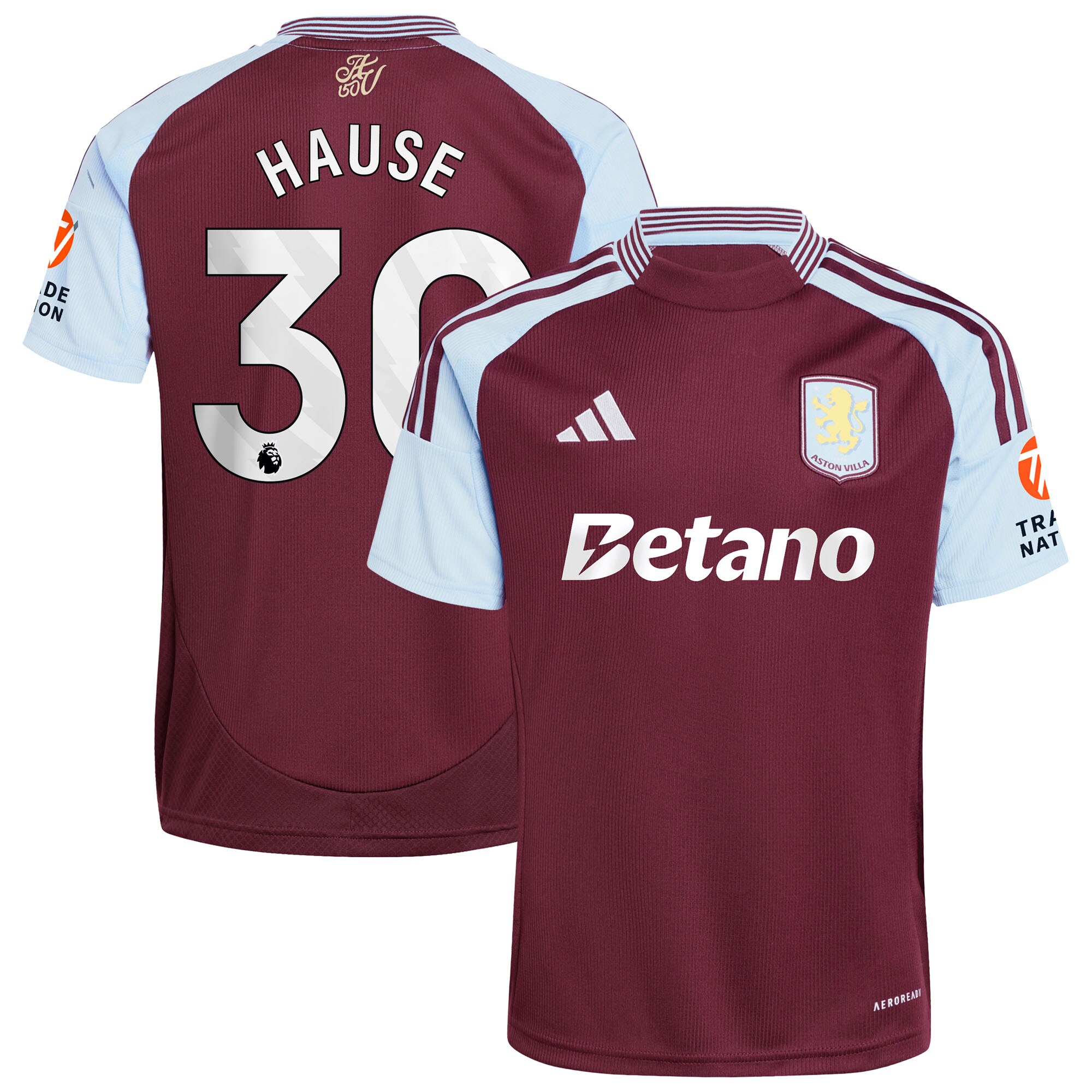 aston villa adidas home shirt 2024-25 with hause 30 printing Collection | Authentic Aston Villa Shirts