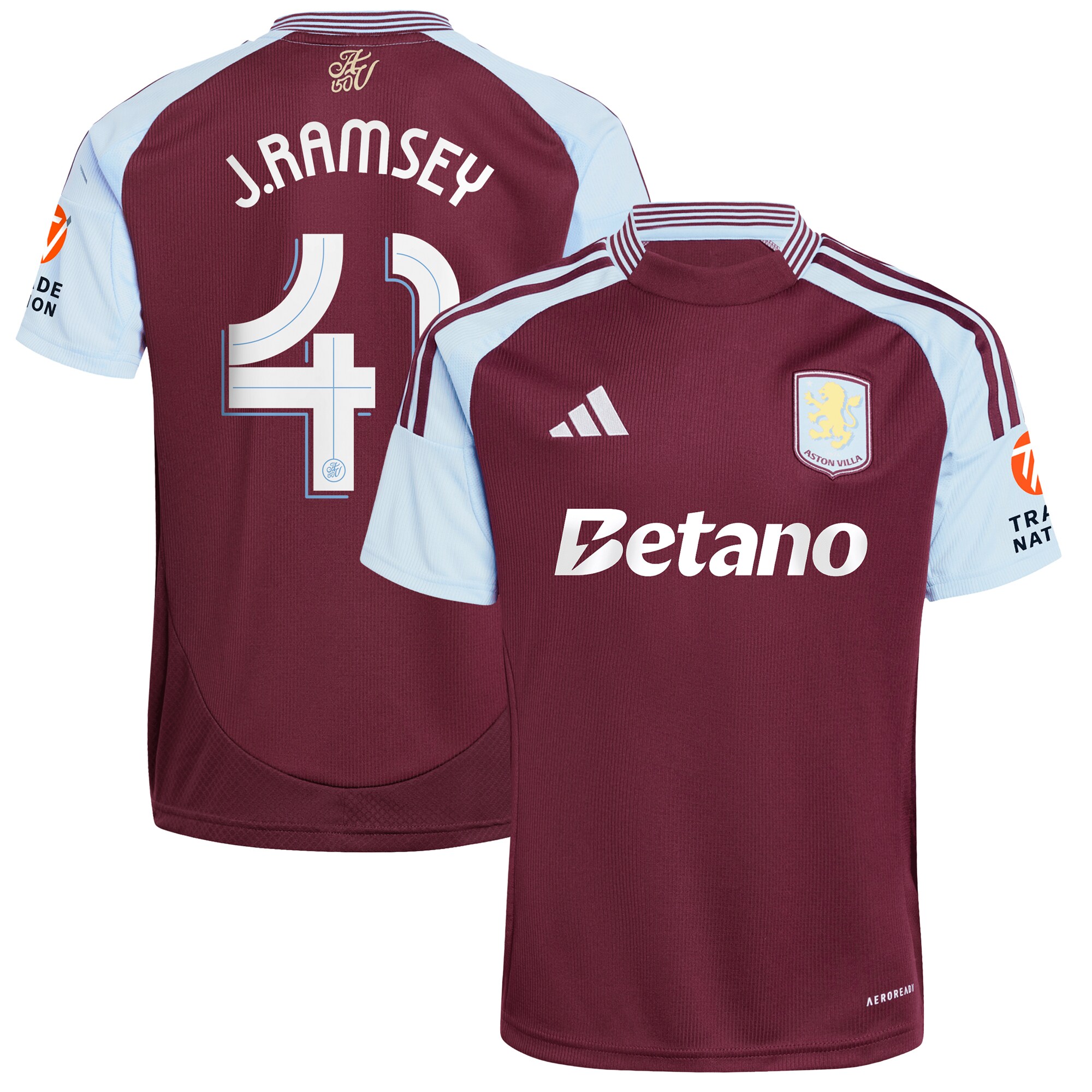 aston villa adidas home shirt 2024-25 with j. ramsey 41 cup printing Collection | Authentic Aston Villa Shirts