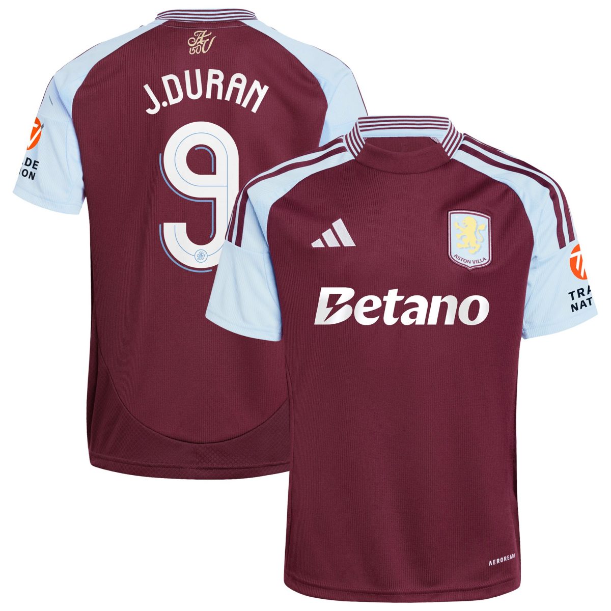 aston villa adidas home shirt 2024-25 with j.duran 9 cup printing Collection | Authentic Aston Villa Shirts