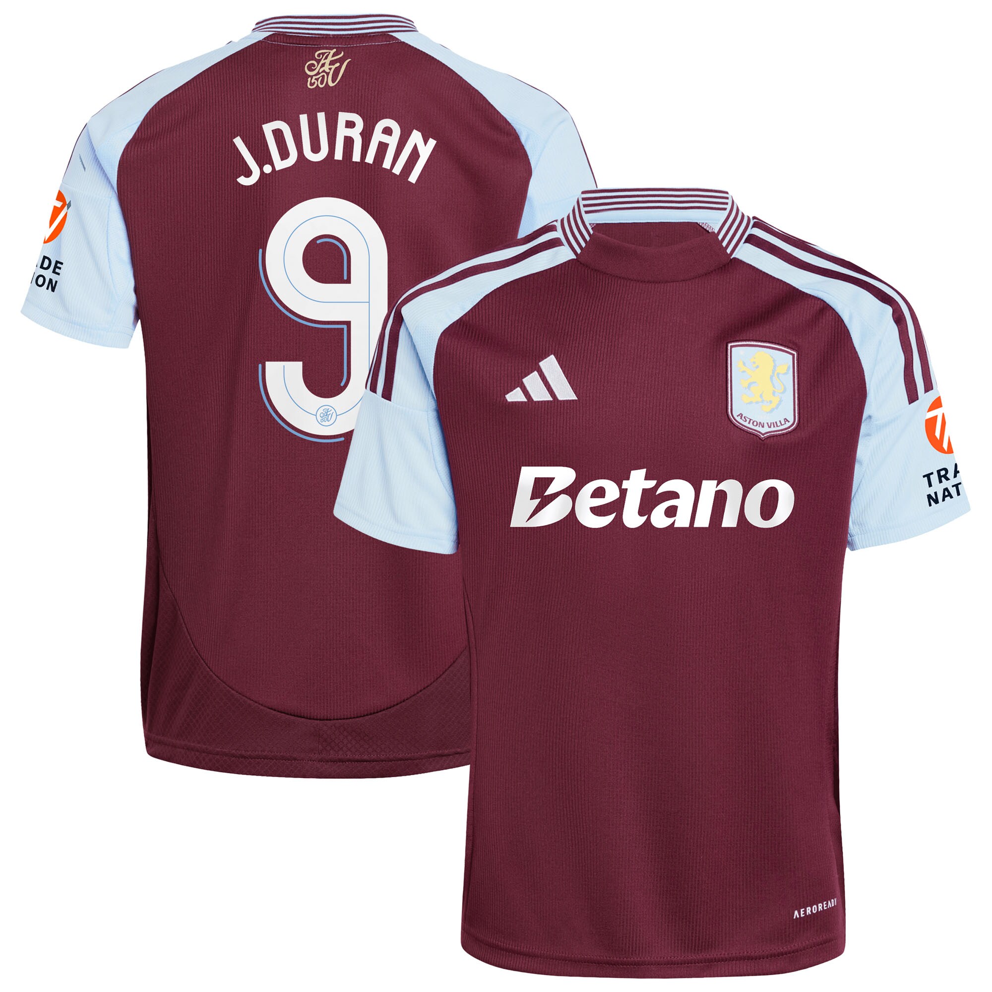 aston villa adidas home shirt 2024-25 with j.duran 9 cup printing Collection | Authentic Aston Villa Shirts