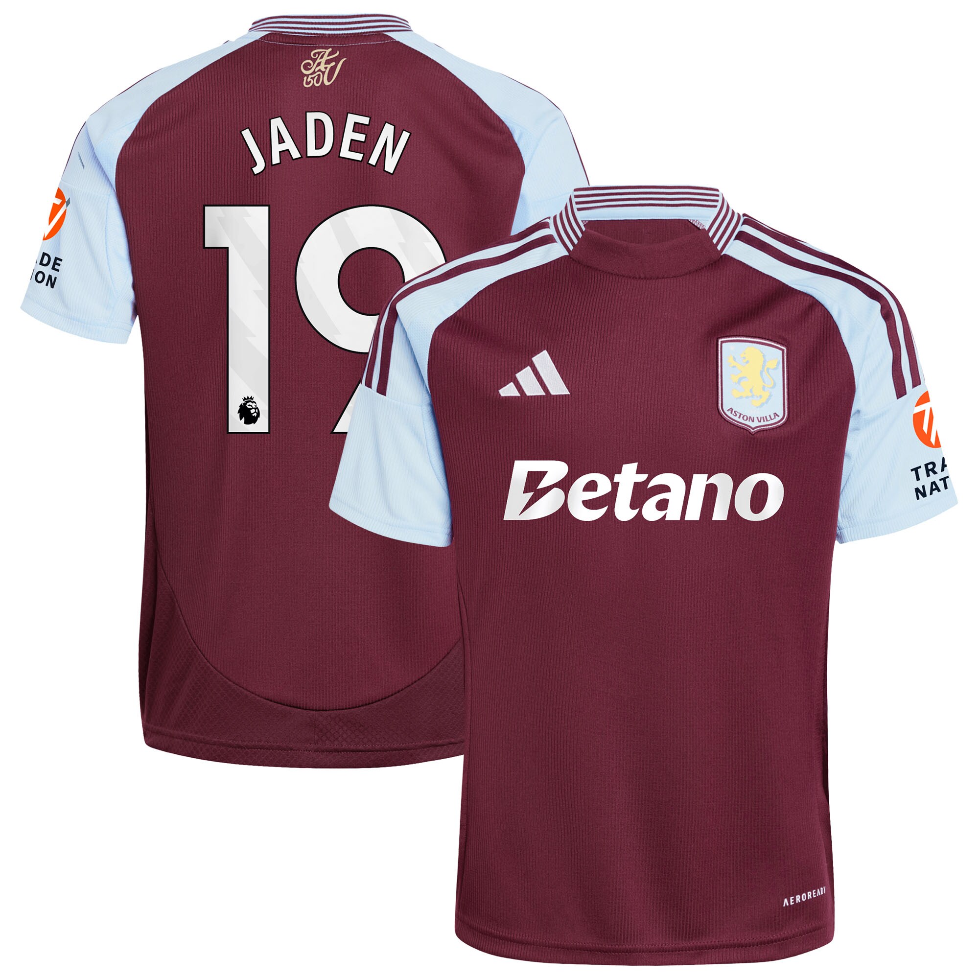aston villa adidas home shirt 2024-25 with jaden 19 printing Collection | Authentic Aston Villa Shirts
