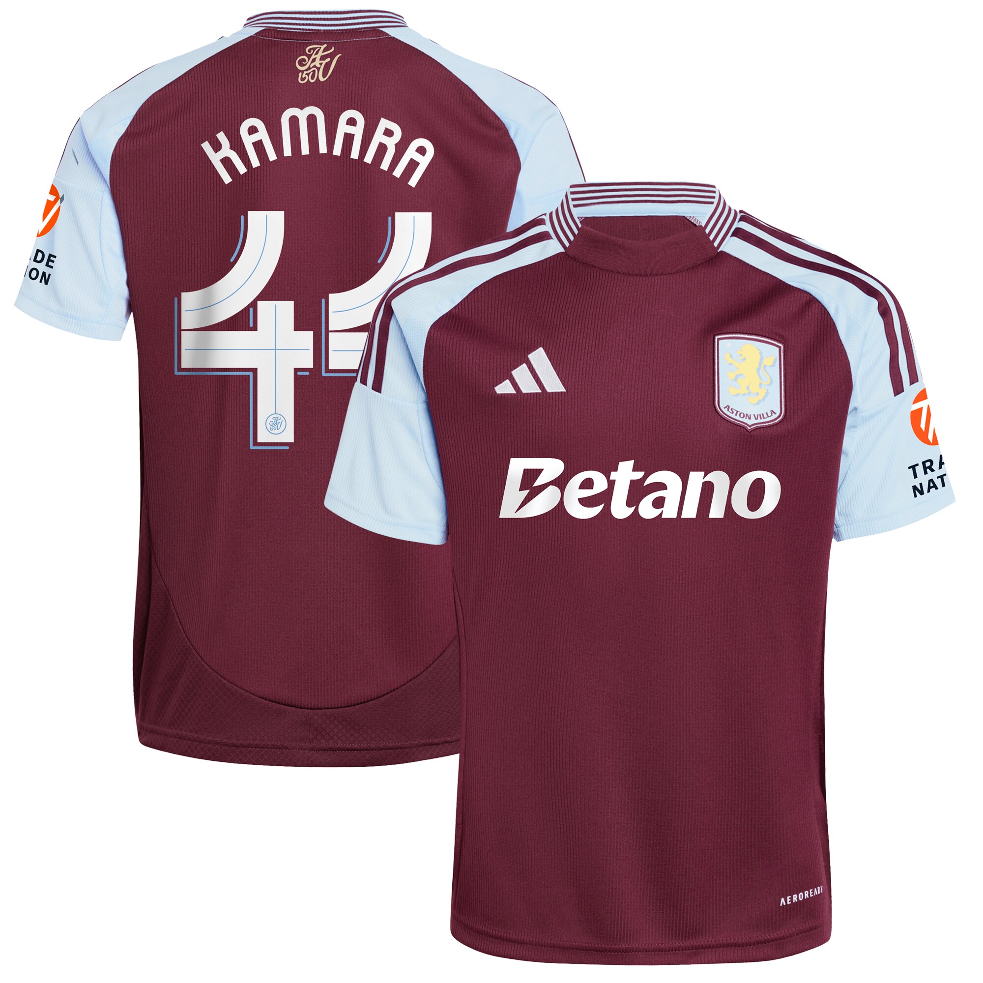 aston villa adidas home shirt 2024-25 with kamara 44 cup printing Collection | Authentic Aston Villa Shirts