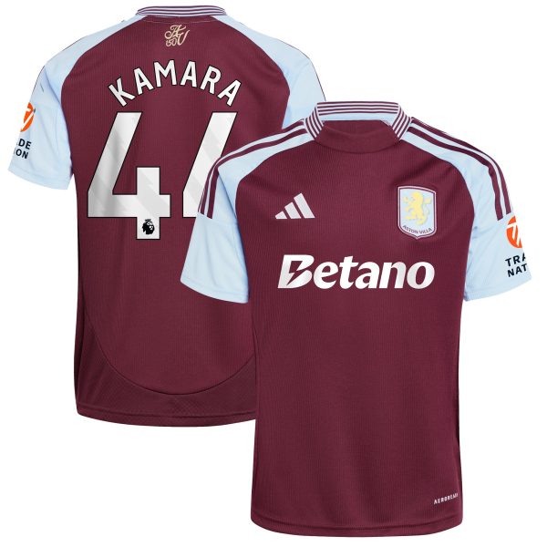 aston villa adidas home shirt 2024-25 with kamara 44 printing Collection | Authentic Aston Villa Shirts