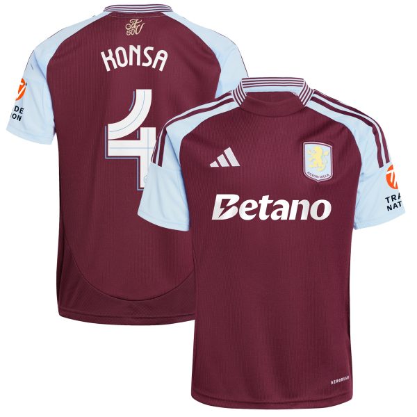 aston villa adidas home shirt 2024-25 with konsa 4 cup printing Collection | Authentic Aston Villa Shirts