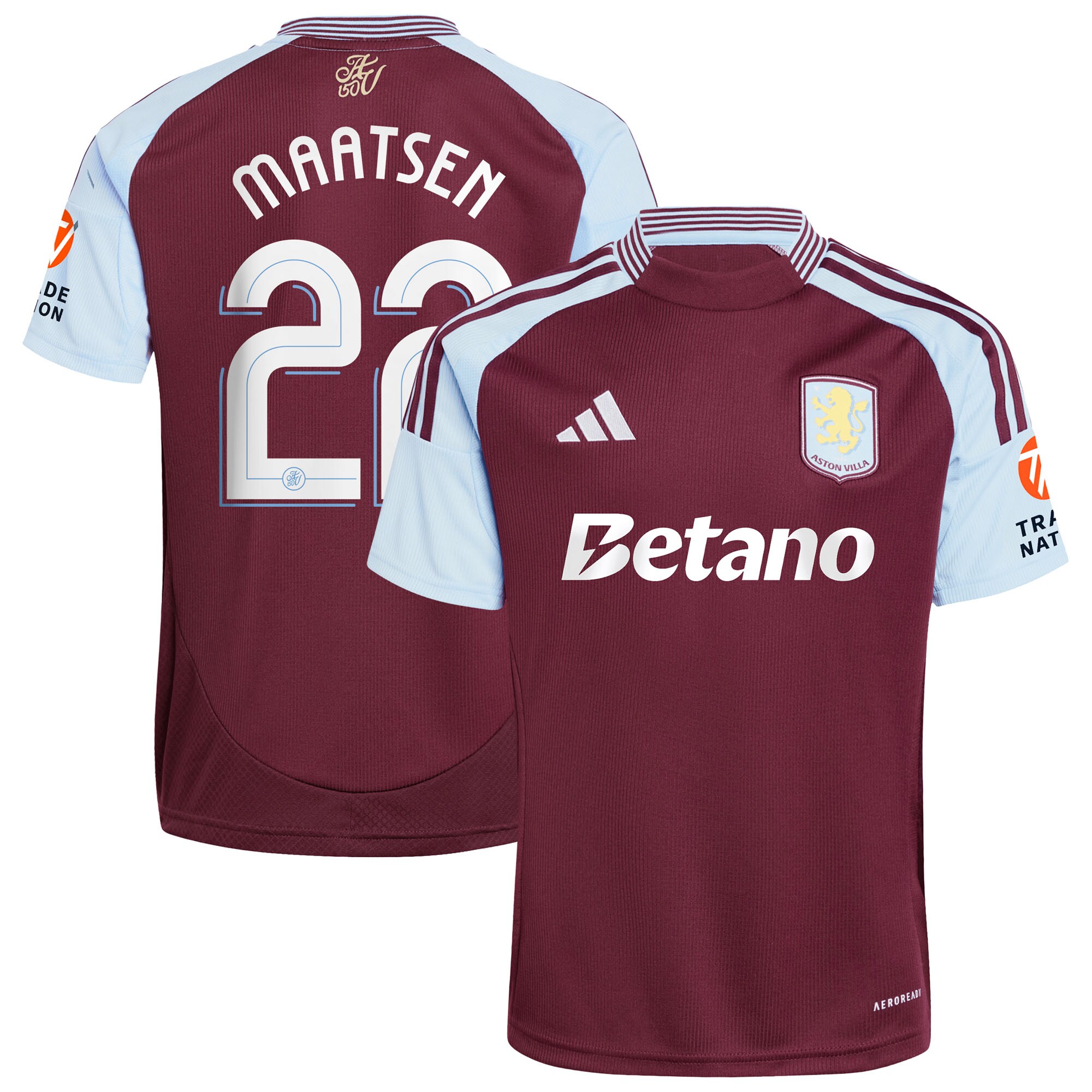 aston villa adidas home shirt 2024-25 with maatsen 22 cup printing Collection | Authentic Aston Villa Shirts