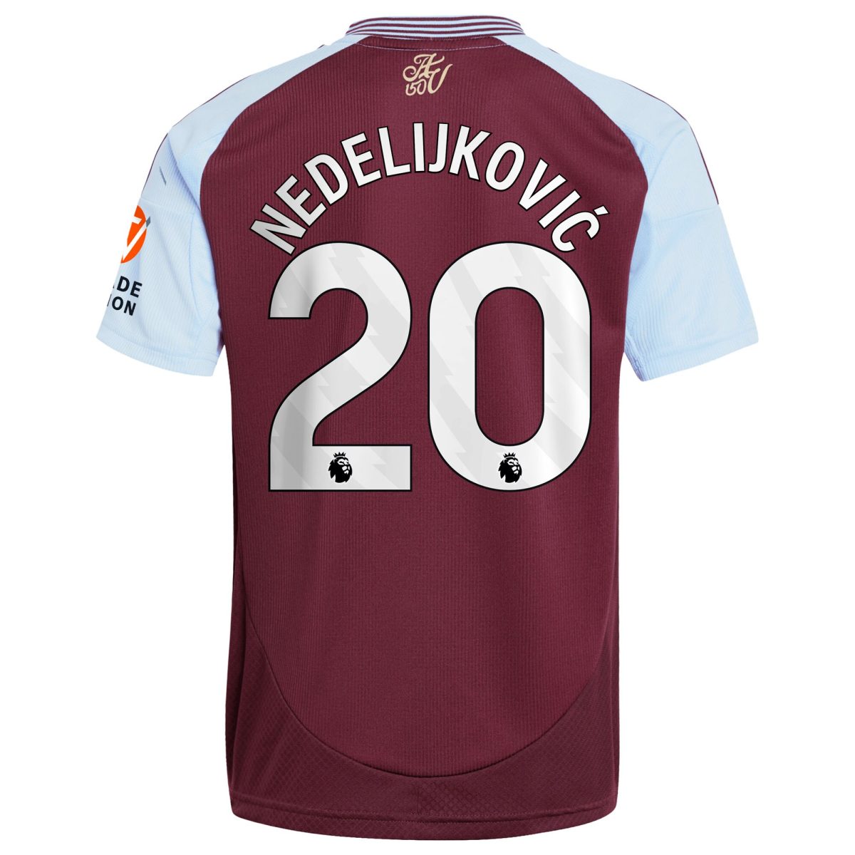 aston villa adidas home shirt 2024-25 with nedeljković 20 printing Collection | Authentic Aston Villa Shirts