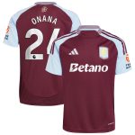 aston villa adidas home shirt 2024-25 with onana 24 printing Collection | Authentic Aston Villa Shirts