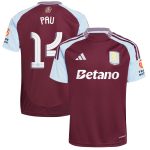 aston villa adidas home shirt 2024-25 with pau 14 cup printing Collection | Authentic Aston Villa Shirts