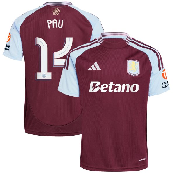 aston villa adidas home shirt 2024-25 with pau 14 cup printing Collection | Authentic Aston Villa Shirts
