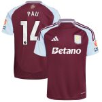 aston villa adidas home shirt 2024-25 with pau 14 printing Collection | Authentic Aston Villa Shirts