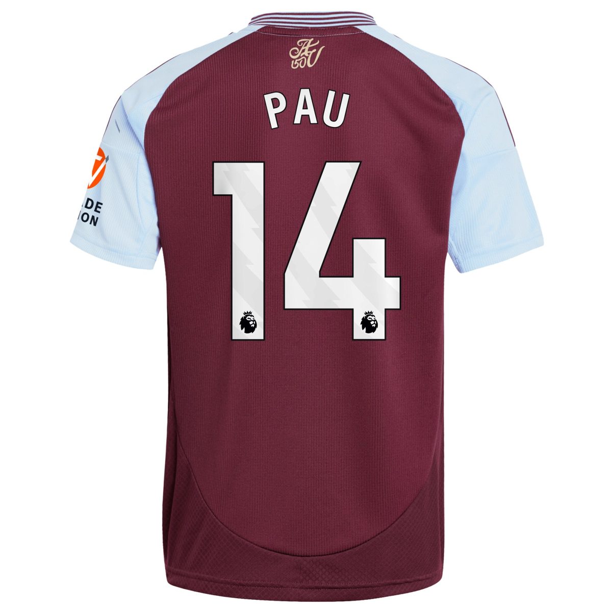 aston villa adidas home shirt 2024-25 with pau 14 printing Collection | Authentic Aston Villa Shirts