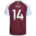 aston villa adidas home shirt 2024-25 with pau 14 printing Collection | Authentic Aston Villa Shirts