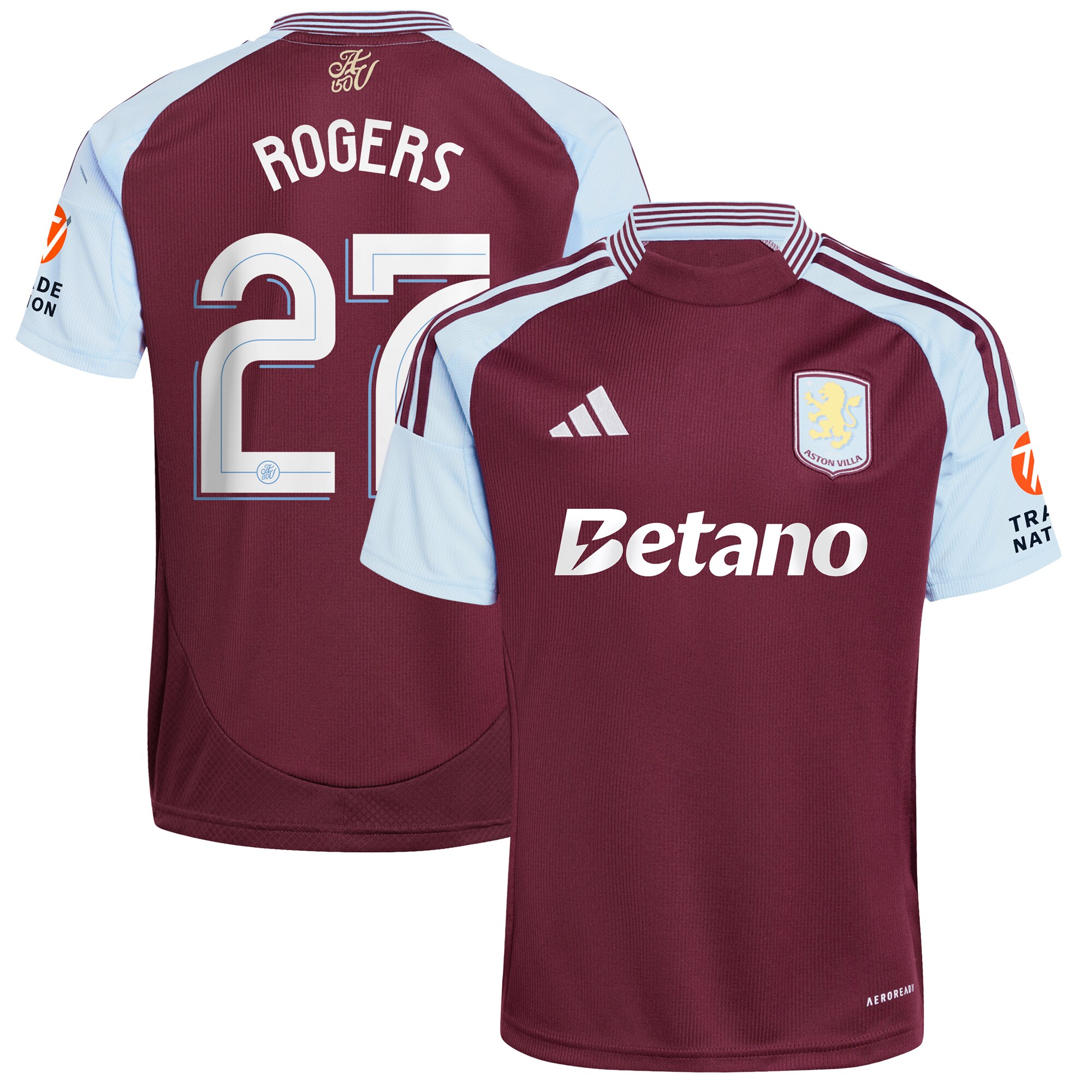 aston villa adidas home shirt 2024-25 with rogers 27 cup printing Collection | Authentic Aston Villa Shirts