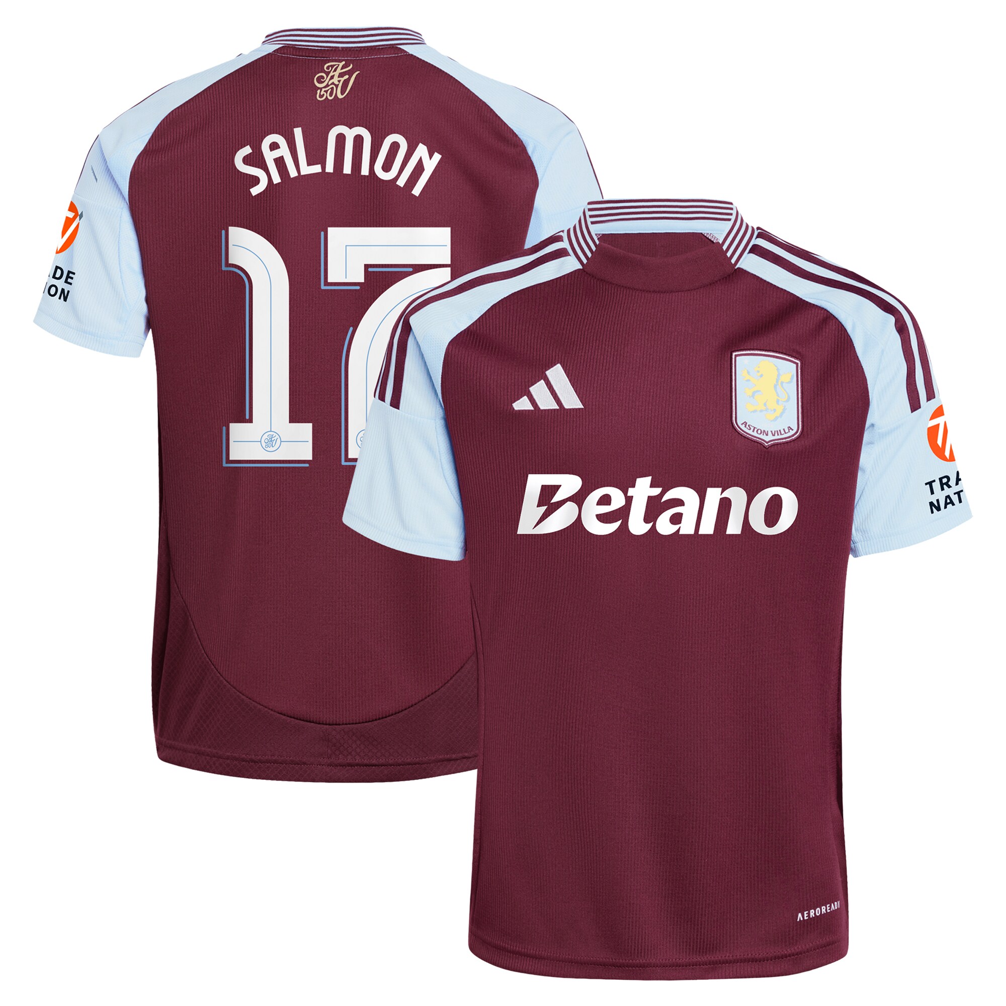aston villa adidas home shirt 2024-25 with salmon 17 cup printing Collection | Authentic Aston Villa Shirts