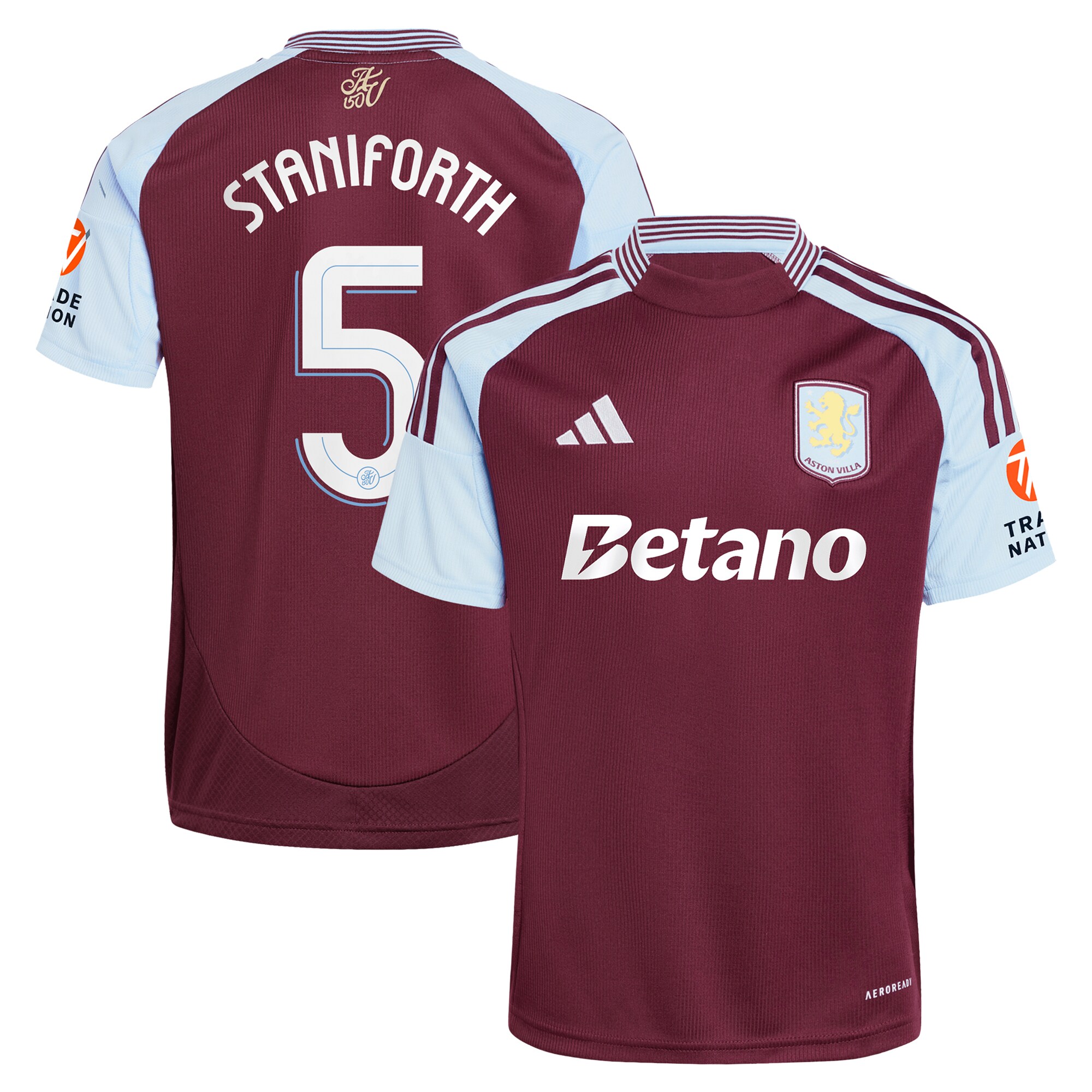 aston villa adidas home shirt 2024-25 with staniforth 5 cup printing Collection | Authentic Aston Villa Shirts