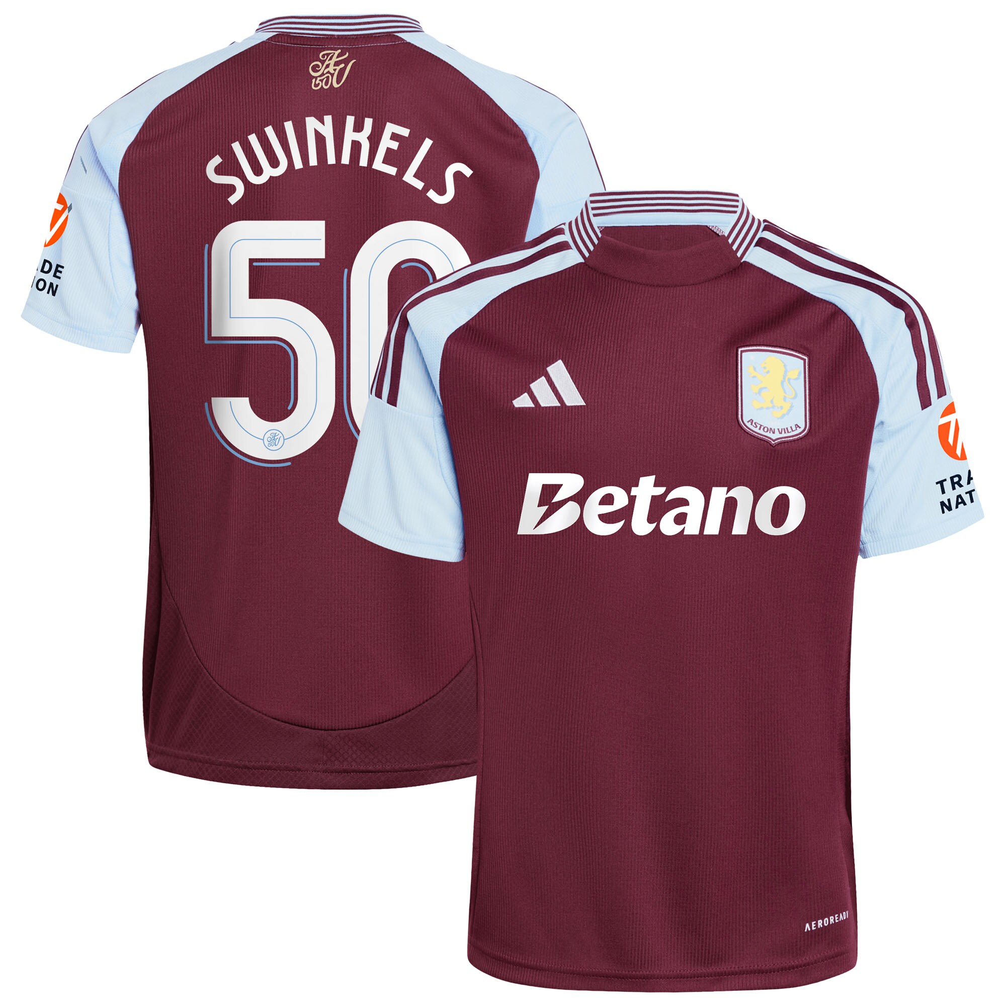 aston villa adidas home shirt 2024-25 with swinkels 50 cup printing Collection | Authentic Aston Villa Shirts