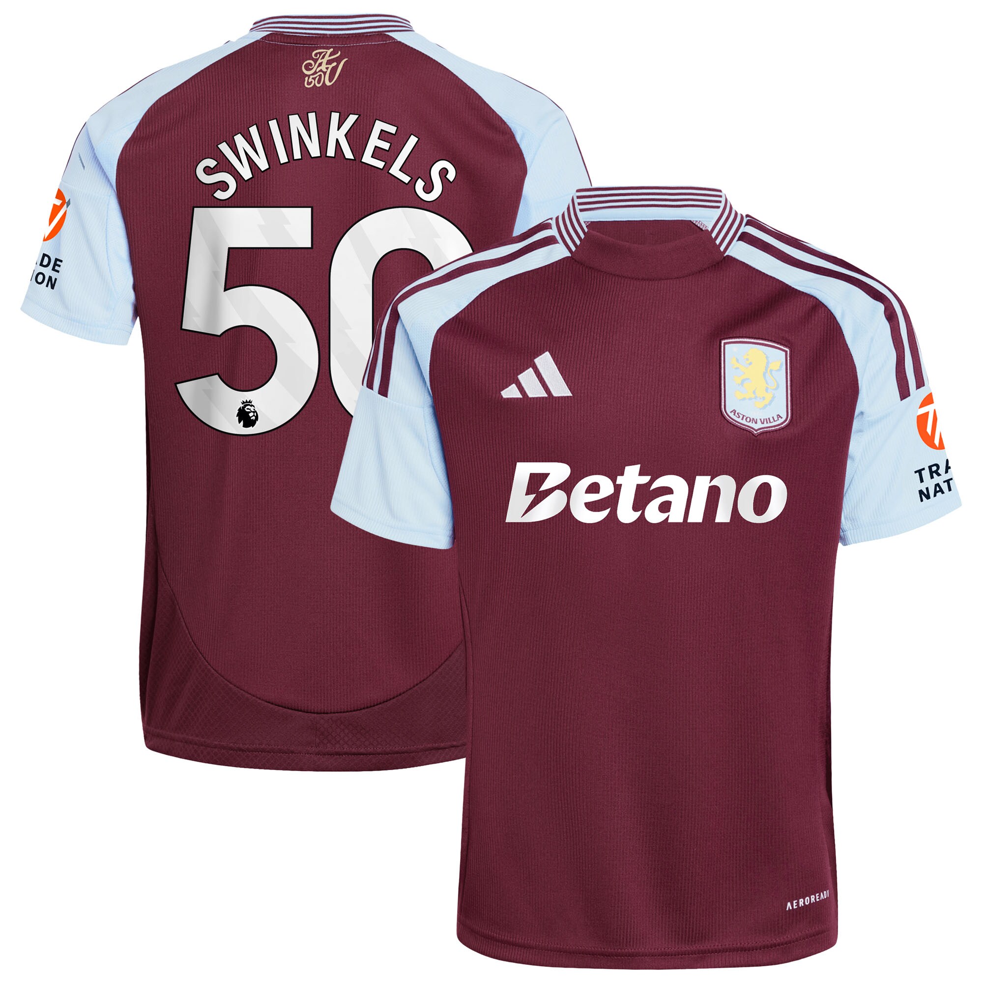 aston villa adidas home shirt 2024-25 with swinkels 50 printing Collection | Authentic Aston Villa Shirts