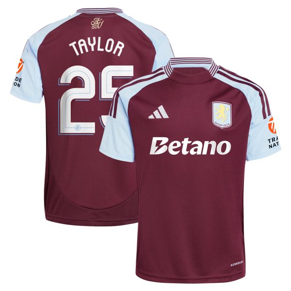 aston villa adidas home shirt 2024-25 with taylor 25 cup printing Collection | Authentic Aston Villa Shirts