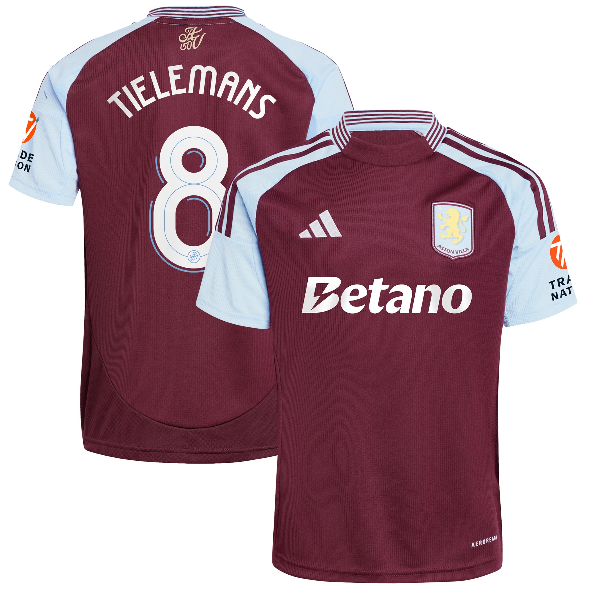 aston villa adidas home shirt 2024-25 with tielemans 8 cup printing Collection | Authentic Aston Villa Shirts
