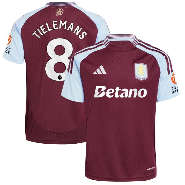 aston villa adidas home shirt 2024-25 with tielemans 8 printing Collection | Authentic Aston Villa Shirts