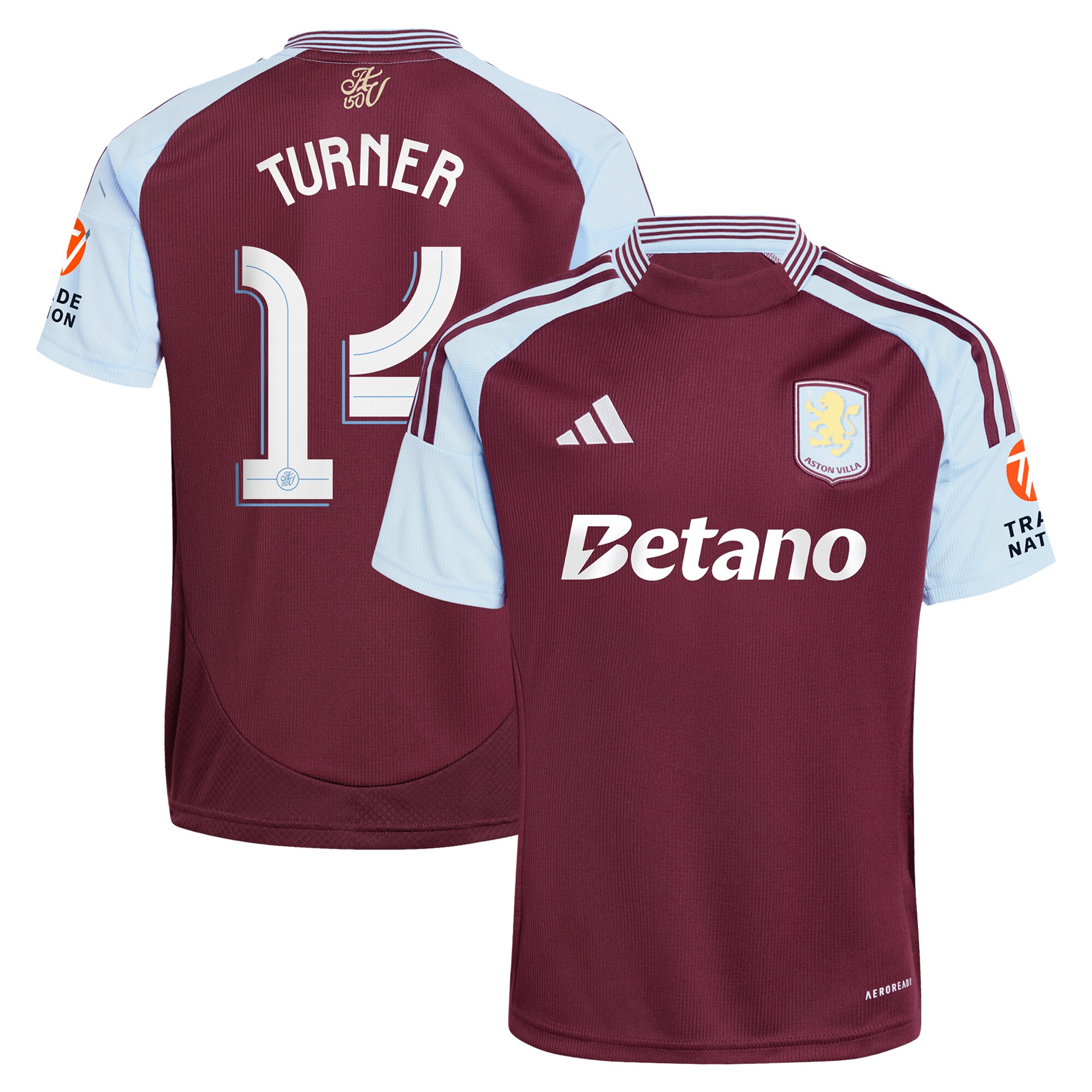 aston villa adidas home shirt 2024-25 with turner 14 cup printing Collection | Authentic Aston Villa Shirts