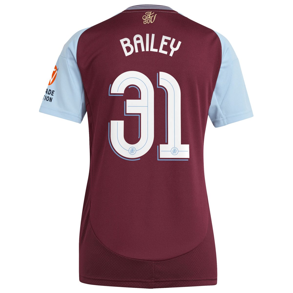 aston villa adidas home shirt 2024-25 – womens with bailey 31 cup printing Collection | Authentic Aston Villa Shirts
