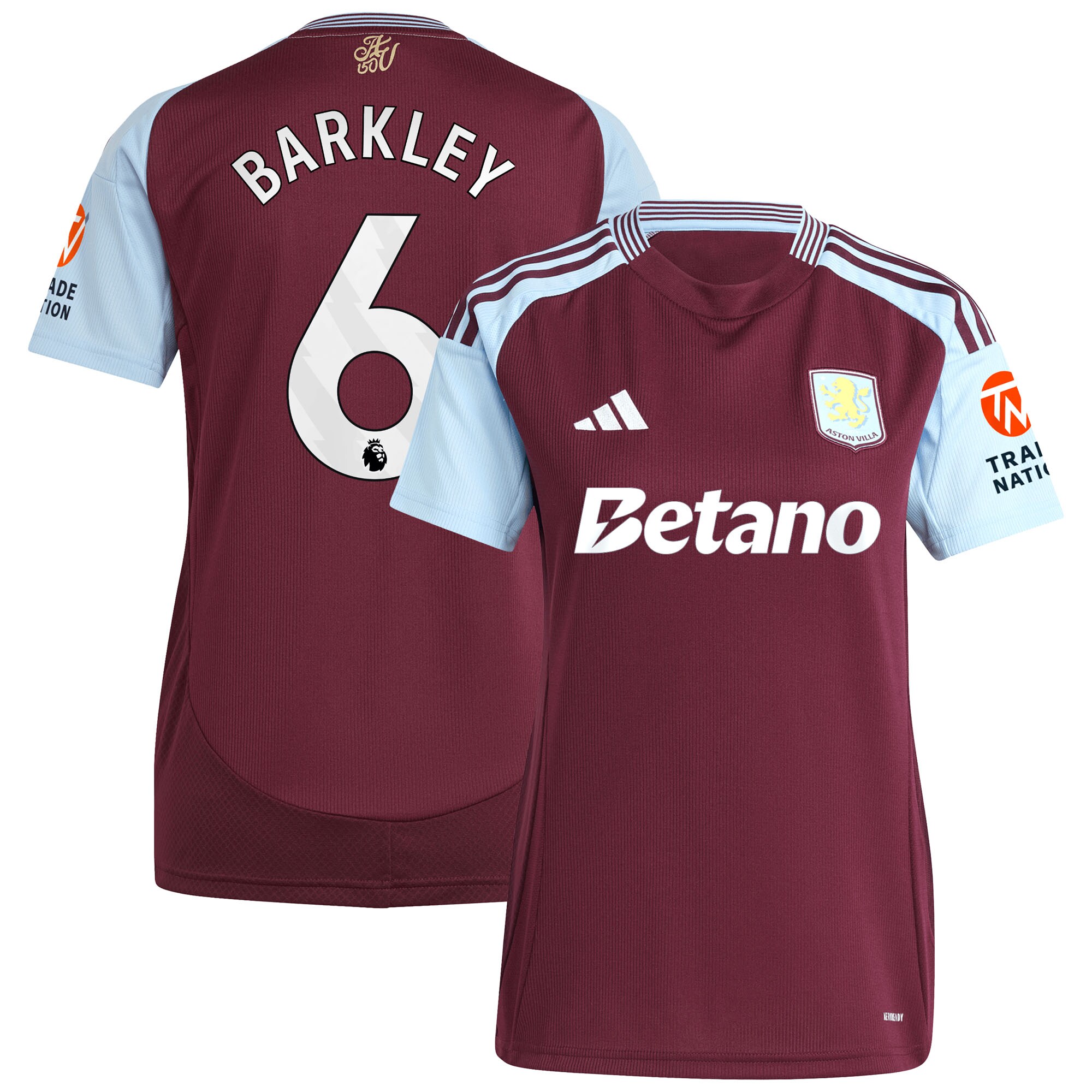 aston villa adidas home shirt 2024-25 – womens with barkley 6 printing Collection | Authentic Aston Villa Shirts
