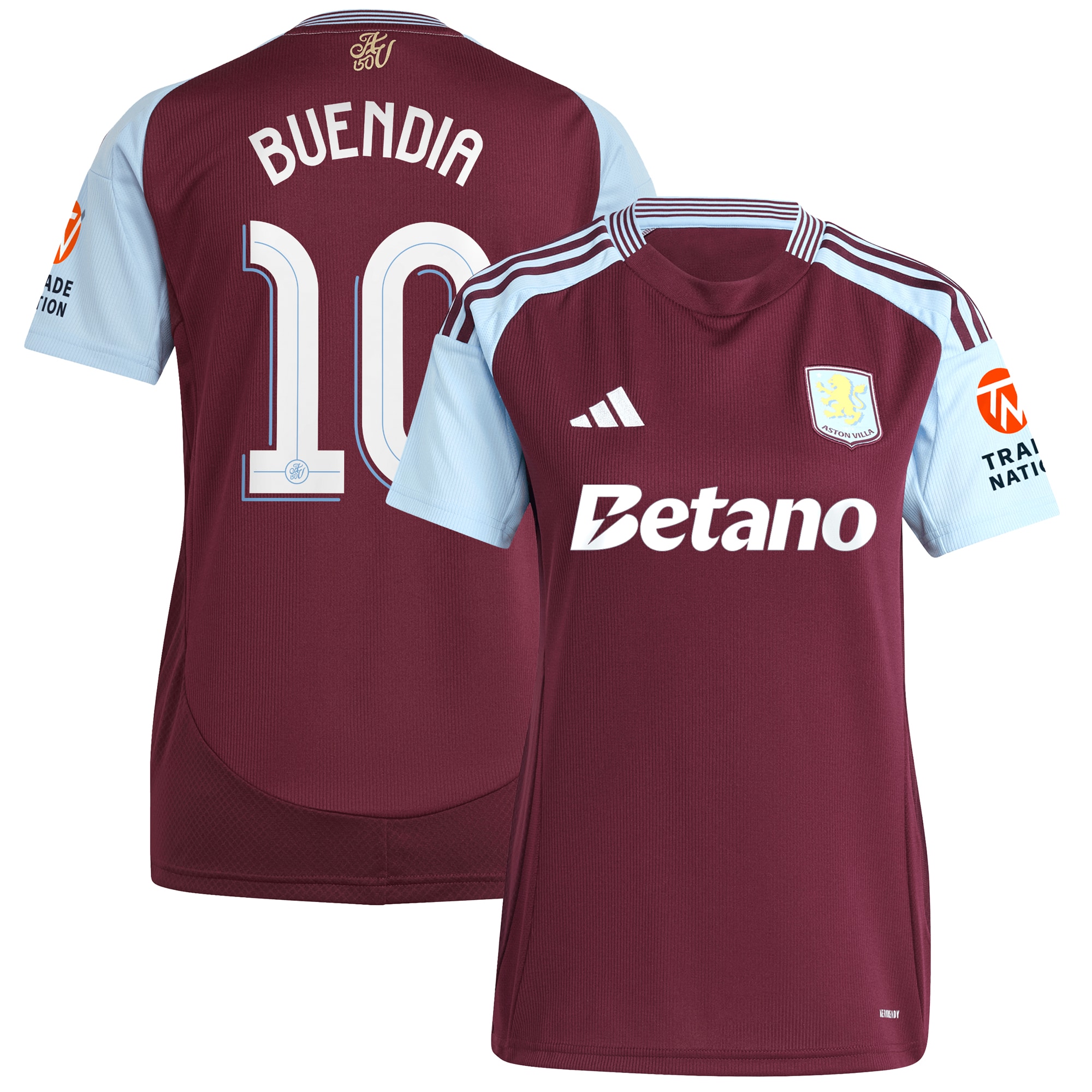 aston villa adidas home shirt 2024-25 – womens with buendia 10 cup printing Collection | Authentic Aston Villa Shirts