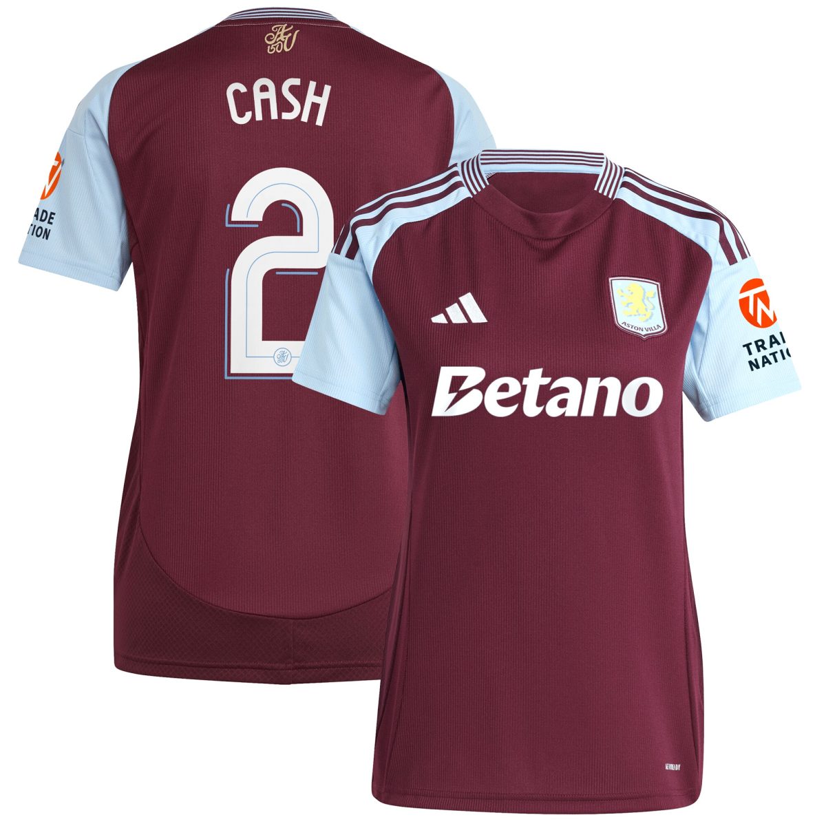 aston villa adidas home shirt 2024-25 – womens with cash 2 cup printing Collection | Authentic Aston Villa Shirts