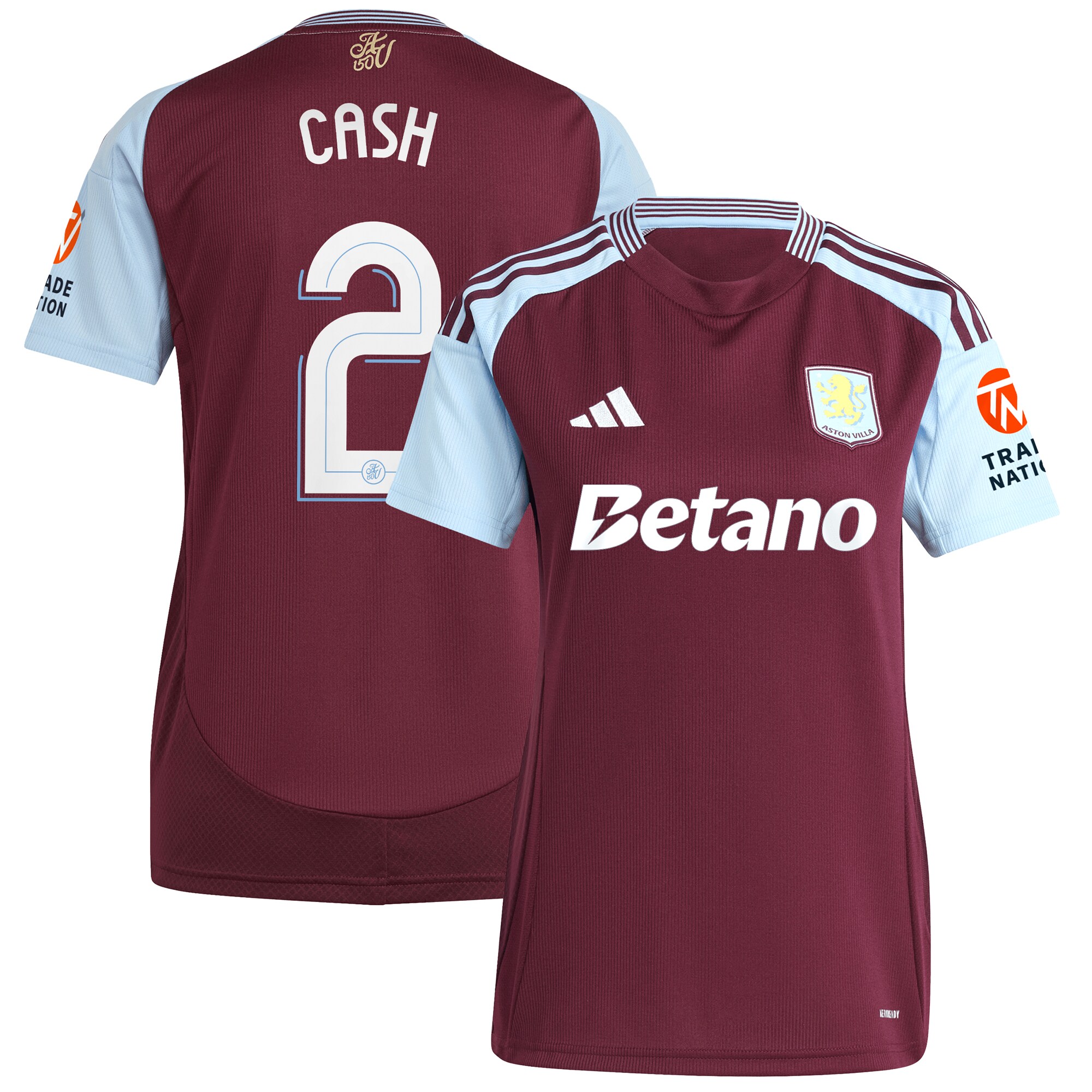 aston villa adidas home shirt 2024-25 – womens with cash 2 cup printing Collection | Authentic Aston Villa Shirts