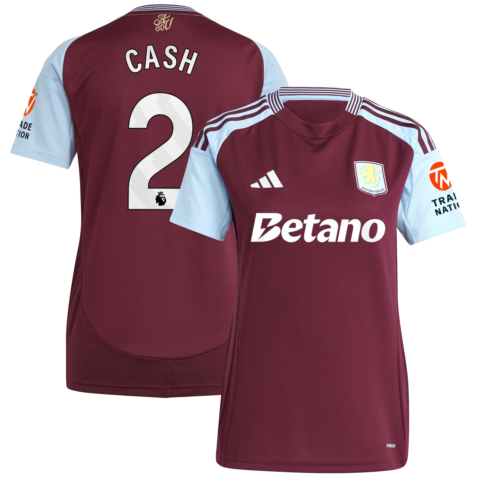 aston villa adidas home shirt 2024-25 – womens with cash 2 printing Collection | Authentic Aston Villa Shirts