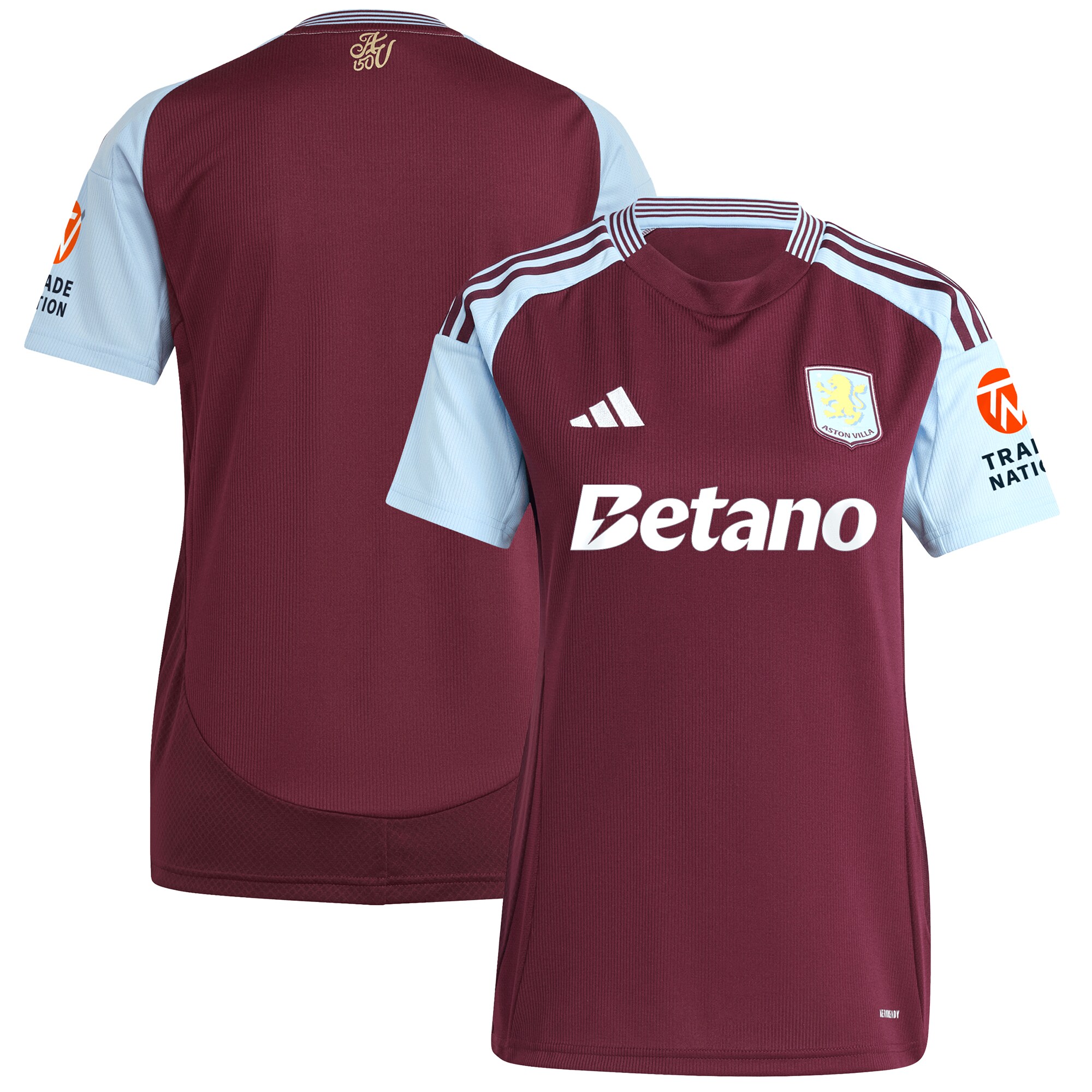 aston villa adidas home shirt 2024-25 – womens with custom printing Collection | Authentic Aston Villa Shirts