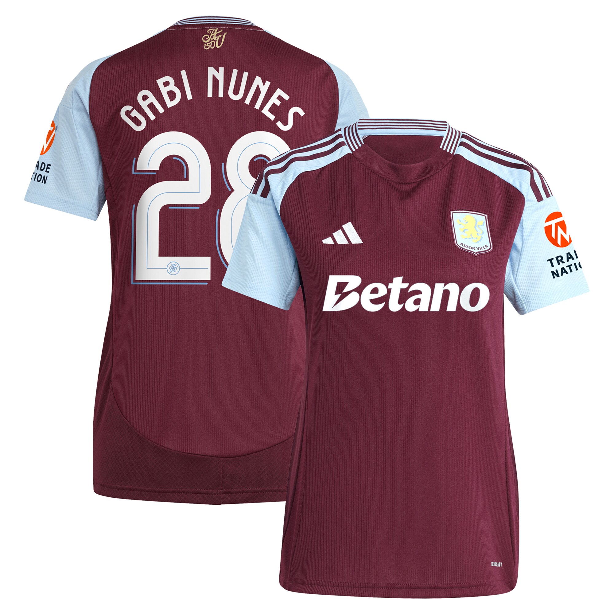 aston villa adidas home shirt 2024-25 – womens with gabi nunes 28 cup printing Collection | Authentic Aston Villa Shirts