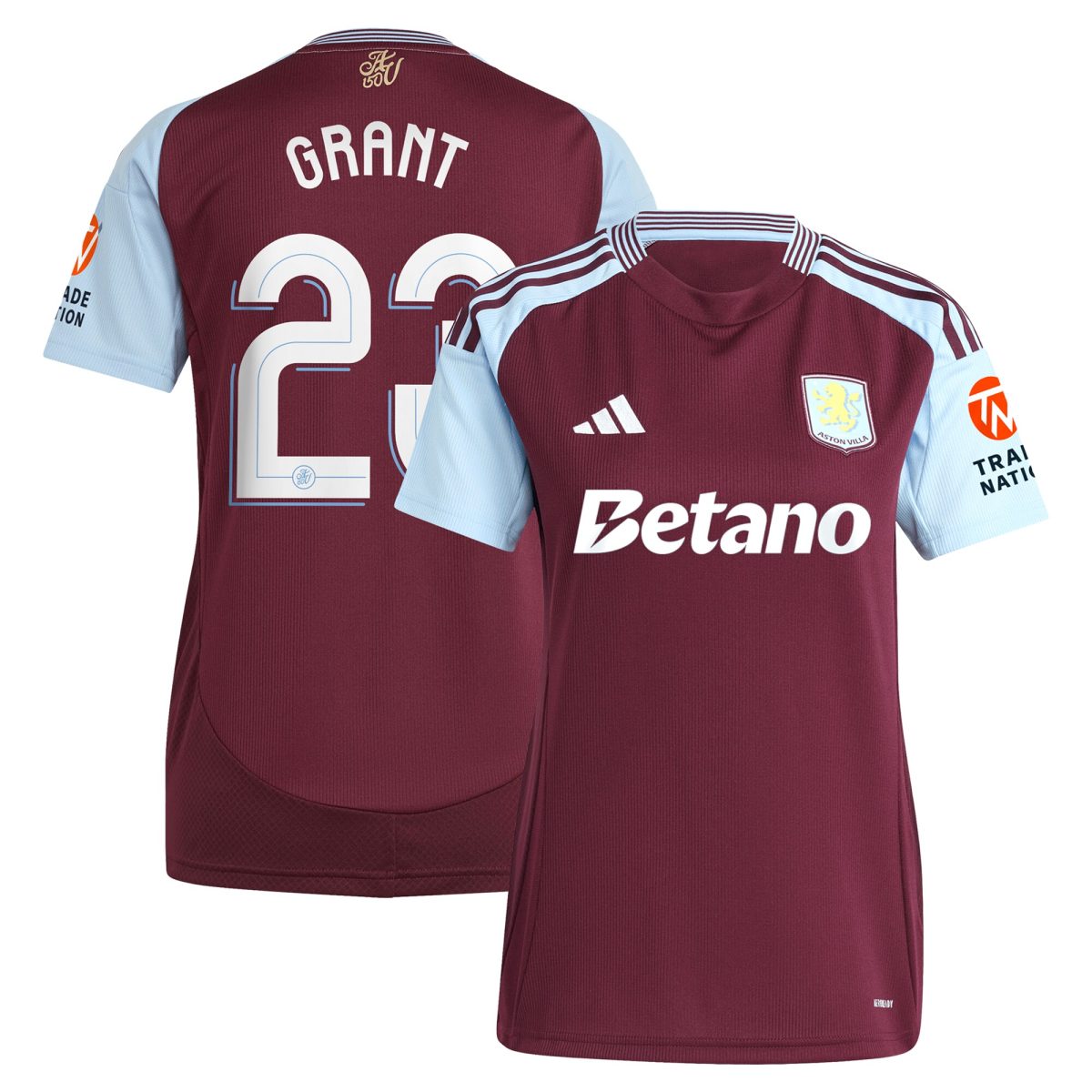 aston villa adidas home shirt 2024-25 – womens with grant 23 cup printing Collection | Authentic Aston Villa Shirts