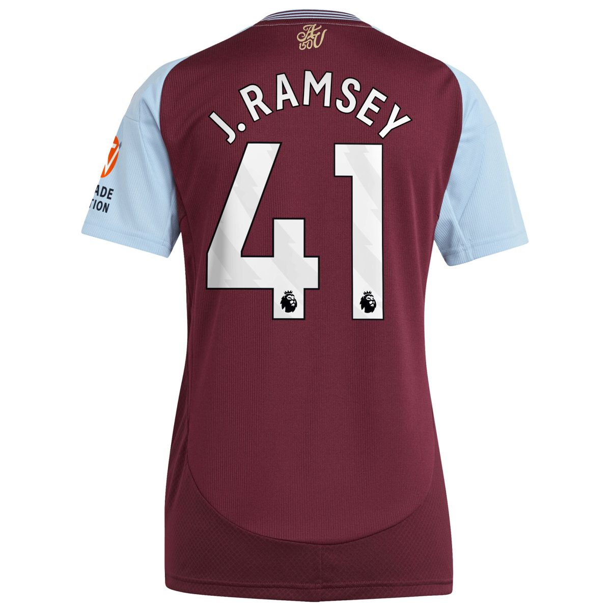 aston villa adidas home shirt 2024-25 – womens with j. ramsey 41 printing Collection | Authentic Aston Villa Shirts
