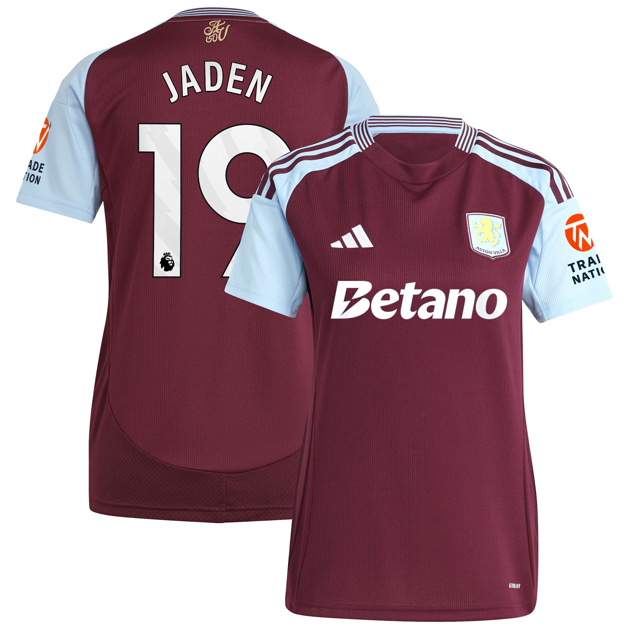 aston villa adidas home shirt 2024-25 – womens with jaden 19 printing Collection | Authentic Aston Villa Shirts