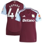 aston villa adidas home shirt 2024-25 – womens with kamara 44 printing Collection | Authentic Aston Villa Shirts