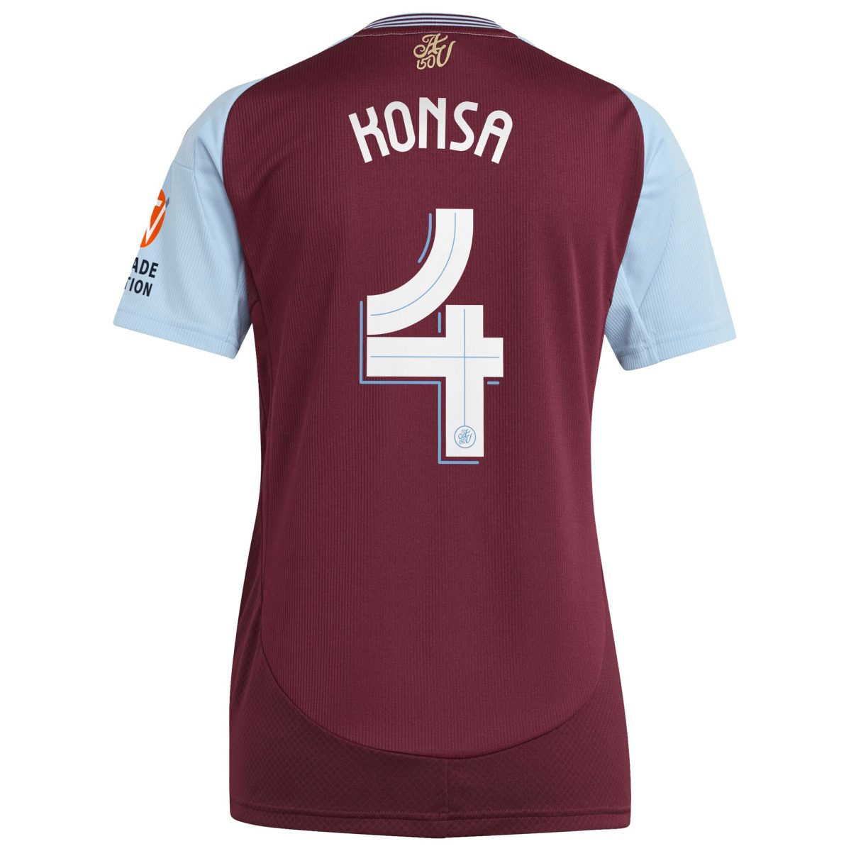 aston villa adidas home shirt 2024-25 – womens with konsa 4 cup printing Collection | Authentic Aston Villa Shirts