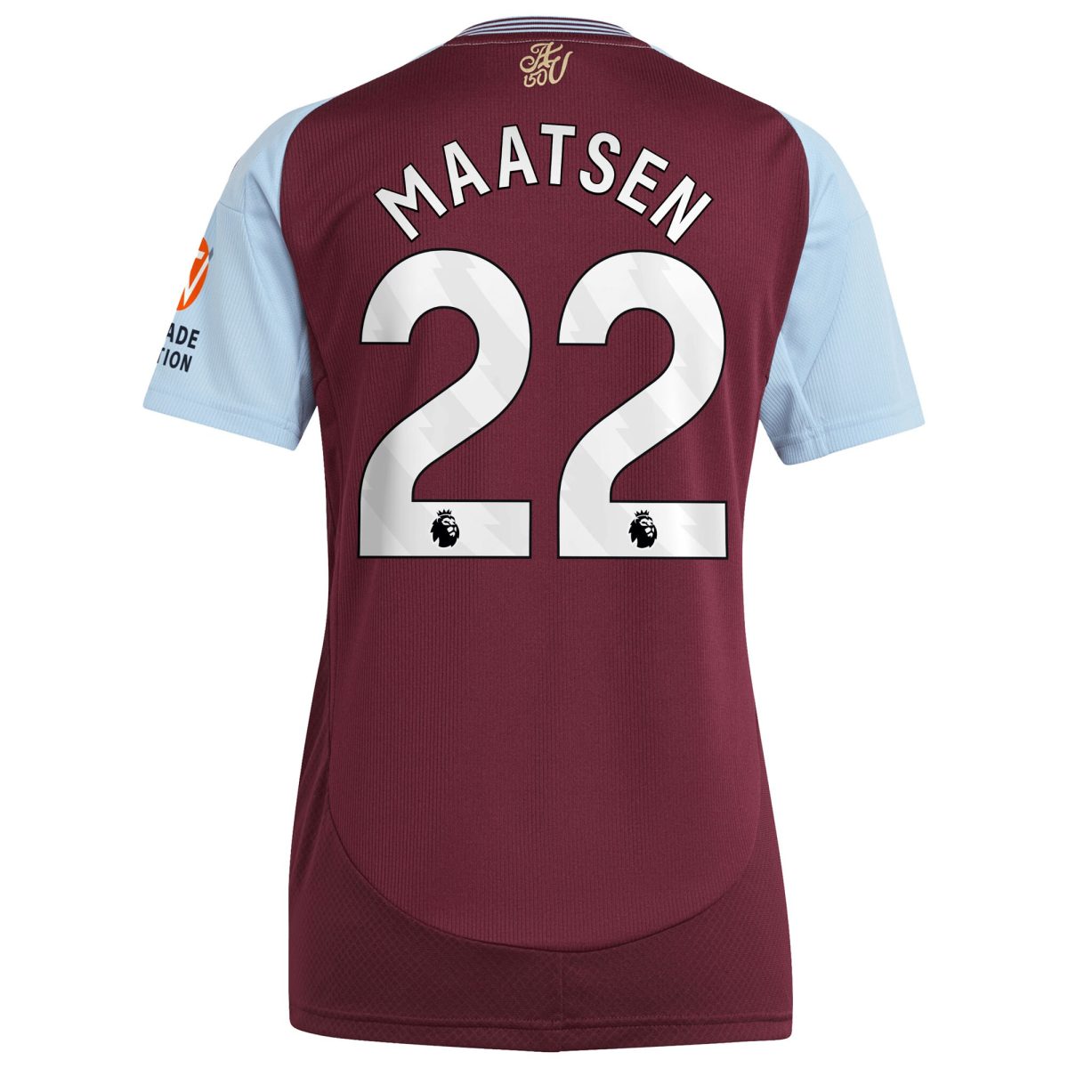 aston villa adidas home shirt 2024-25 – womens with maatsen 22 printing Collection | Authentic Aston Villa Shirts