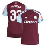 aston villa adidas home shirt 2024-25 – womens with pacheco 33 cup printing Collection | Authentic Aston Villa Shirts