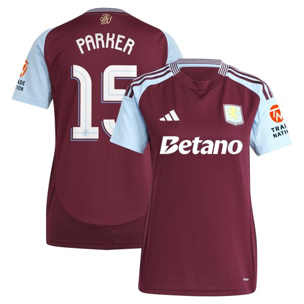aston villa adidas home shirt 2024-25 – womens with parker 15 cup printing Collection | Authentic Aston Villa Shirts
