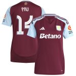 aston villa adidas home shirt 2024-25 – womens with pau 14 cup printing Collection | Authentic Aston Villa Shirts