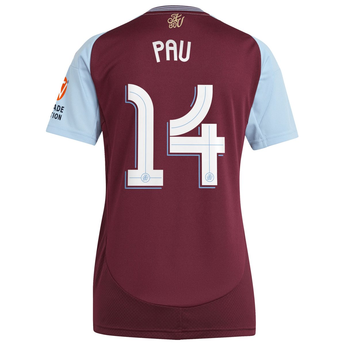aston villa adidas home shirt 2024-25 – womens with pau 14 cup printing Collection | Authentic Aston Villa Shirts