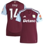 aston villa adidas home shirt 2024-25 – womens with pau 14 printing Collection | Authentic Aston Villa Shirts