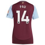 aston villa adidas home shirt 2024-25 – womens with pau 14 printing Collection | Authentic Aston Villa Shirts