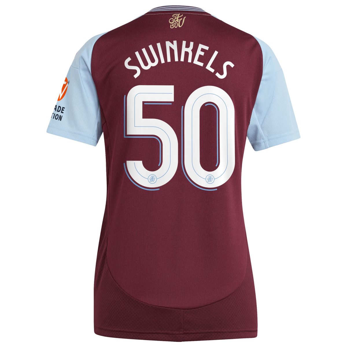 aston villa adidas home shirt 2024-25 – womens with swinkels 50 cup printing Collection | Authentic Aston Villa Shirts