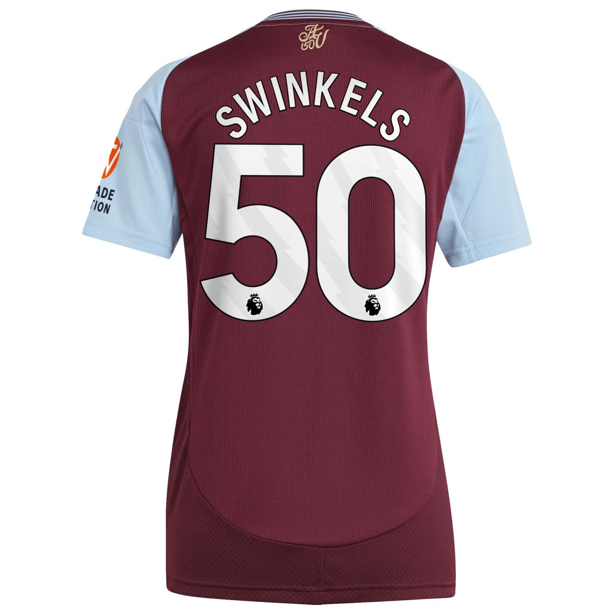 aston villa adidas home shirt 2024-25 – womens with swinkels 50 printing Collection | Authentic Aston Villa Shirts