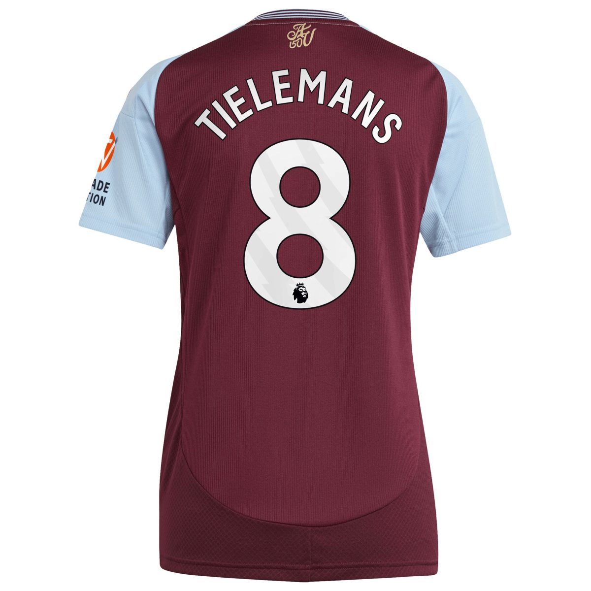 aston villa adidas home shirt 2024-25 – womens with tielemans 8 printing Collection | Authentic Aston Villa Shirts