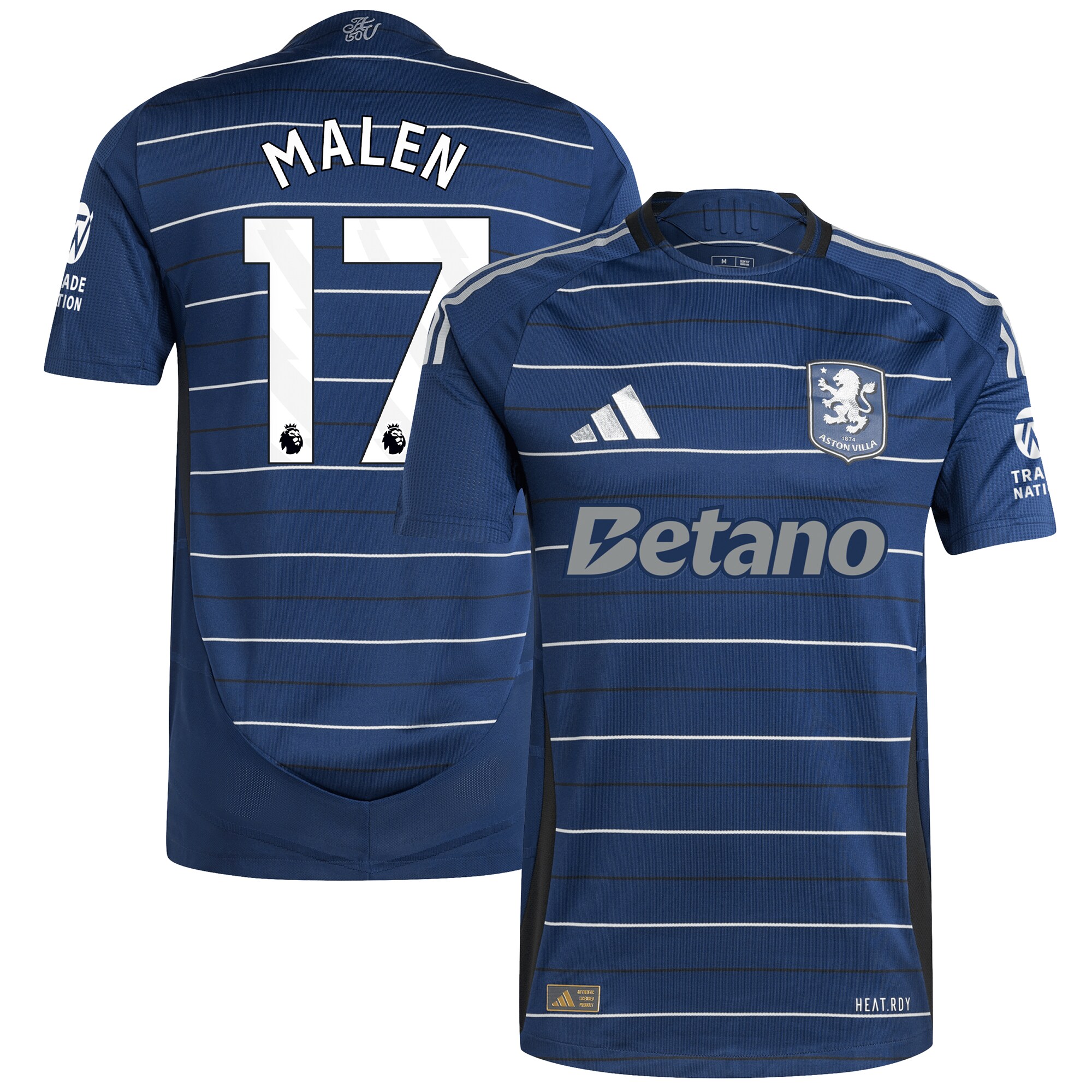 aston villa adidas third authentic shirt 2024-25 with malen 17 printing Collection | Authentic Aston Villa Shirts